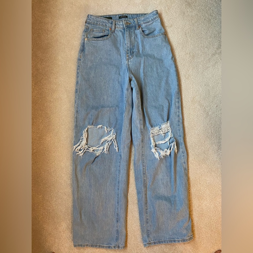 Wide Leg Ripped Jeans